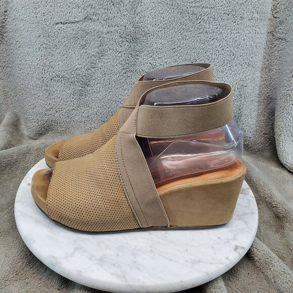 Gentle Souls By Kenneth Cole Shoes Womens 7.5 Gwendoline Brown Leather Sandals - Picture 1 of 9